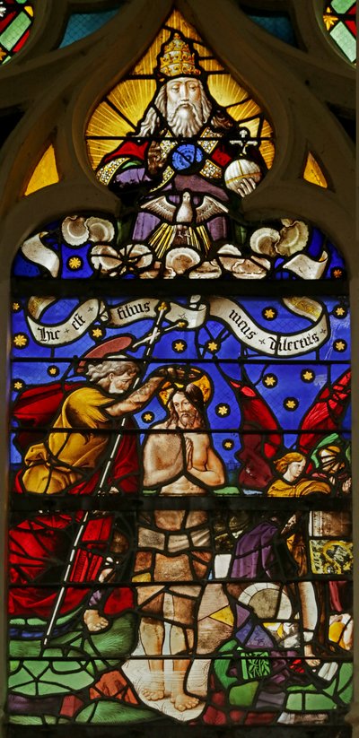Window depicting the Jordan Baptism by French School